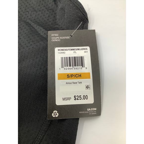 Under Armour Women's Small Black Armour Racer Tank Top Activewear Workout G29-1 - Picture 6 of 7